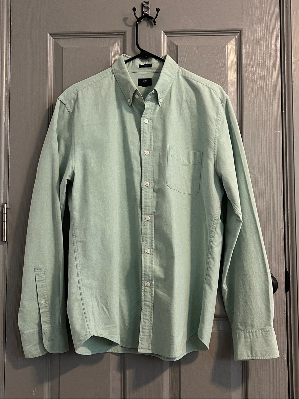 J. Crew Men’s Oxford Light Mint Green Button Down Shirt Slim Tailored Cotton